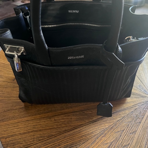 Zadig & Voltaire Black Bag Candide Small Hand Bag Shoulder Bag Skull Studs - Picture 16 of 16